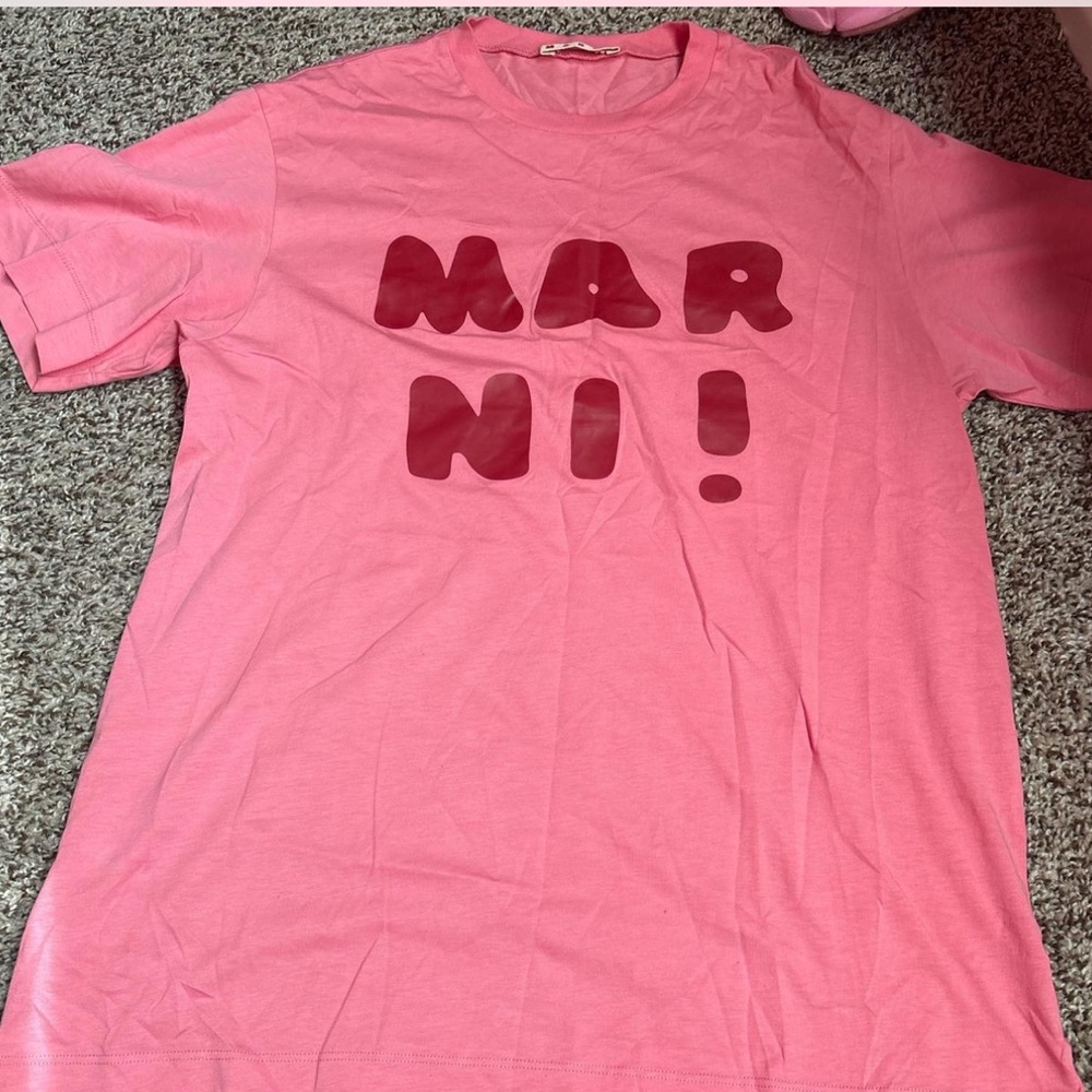 Marni Pink Logo Short Sleeve Tee